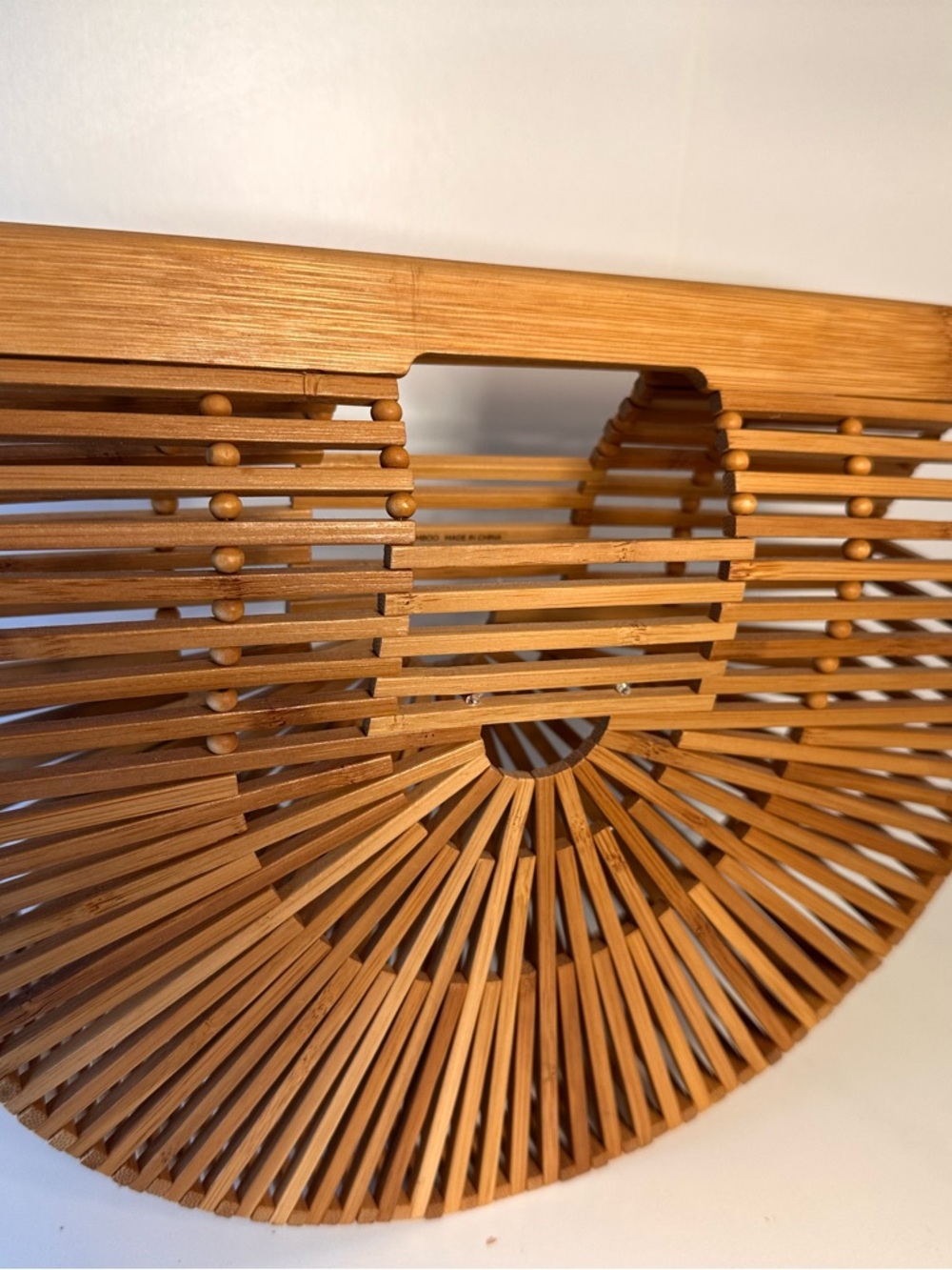 Cult Gaia half moon  Slatted Handbag - Natural Bamboo small